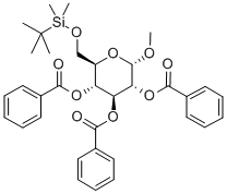 Methyl-6-O-(tert.-butyldimethylsilyl)-2,3,4-tri-O-benzoyl-α-D-glucopyranoside Structure
