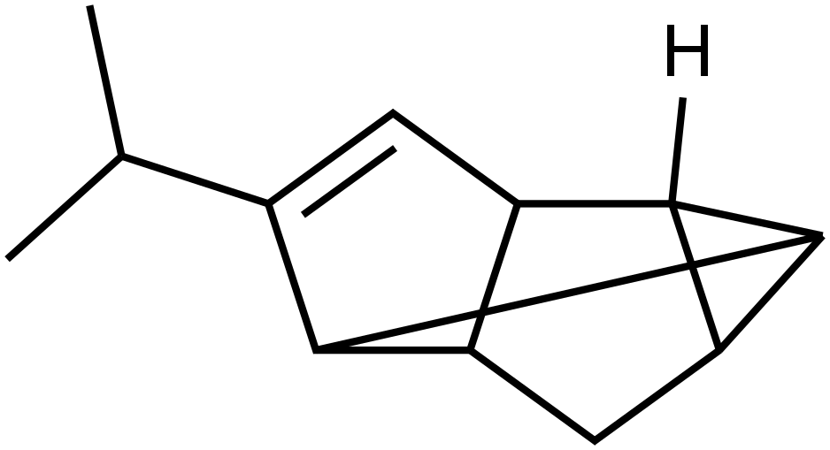 1,2,4-Methenopentalene,1,2,3,3a,4,6a-hexahydro-5-(1-methylethyl)-,(1S)-(9CI) 구조식 이미지