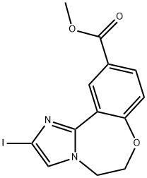 이미다조[1,2-d][1,4]벤족사제핀-10-카르복실산,5,6-디히드로-2-요오도-,메틸에스테르 구조식 이미지