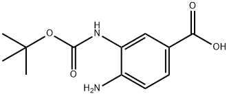 4-아미노-3-((tert-부톡시카르보닐)아미노)벤조산 구조식 이미지