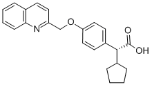 (2R)-2-cyclopentyl-2-[4-(quinolin-2-ylmethoxy)phenyl]acetic acid 구조식 이미지