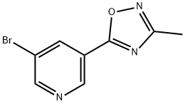 3-bromo-5-(3-methyl-1,2,4-oxadiazol-5-yl)Pyridine 구조식 이미지