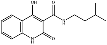 3-Quinolinecarboxamide, 1,2-dihydro-N-hydroxy-N-(3-methylbutyl)-2-oxo- Structure