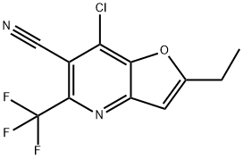 7-chloro-2-ethyl-5-(trifluoroMethyl)furo[3,2-b]pyridine-6-carbonitrile 구조식 이미지