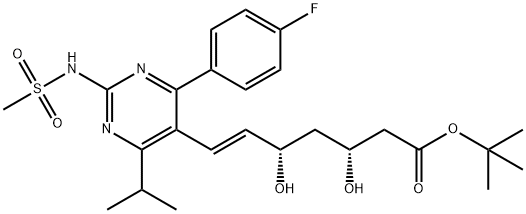 tert-Butyl-7-[4-(4-fluorophenyl)-6-isopropyl-2-mesylaminopyrimidin-5-yl]-(3R,5S)-dihydroxy-(E)-6-heptenoate Structure