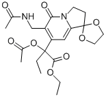 ETHYL 2-(6'-(ACETAMIDOMETHYL)-5'-OXO-3',5'-DIHYDRO-2'H-SPIRO[[1,3]DIOXOLANE-2,1'-INDOLIZINE]-7'-YL)-2-ACETOXYBUTANOATE Structure