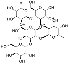 ALPHA-FUC-[1->2][ALPHA-GAL-(1->3)]-BETA-GAL-[1->3][ALPHA-FUC-(1->4)]-GLC 구조식 이미지