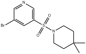3-broMo-5-(4,4-diMethylpiperidin-1-ylsulfonyl)pyridine Structure