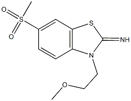 3-(2-Methoxyethyl)-6-(methylsulfonyl)benzo[d]thiazol-2(3H)-imine 구조식 이미지