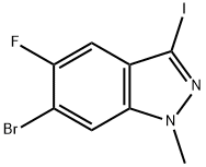 6-Bromo-5-fluoro-3-iodo-1-methyl-1H-indazole 구조식 이미지