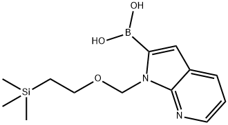 (1-((2-(Trimethylsilyl)ethoxy)methyl)-1H-pyrrolo[2,3-b]pyridin-2-yl)boronic acid 구조식 이미지