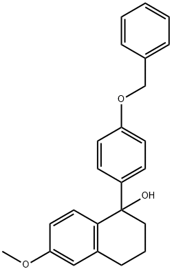 rac 4-Hydroxy-7-methoxy-4-(4-benzyloxyphenyl)-1,2,3,4-tetrahydronaphthalene 구조식 이미지