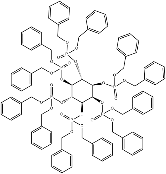미오-이노시톨1,2,3,4,5,6-헥사키스[비스(페닐메틸)인산염] 구조식 이미지