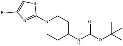 tert-Butyl (1-(4-bromothiazol-2-yl)piperidin-4-yl)carbamate 구조식 이미지