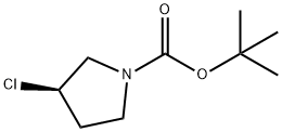 (3R)-3-Chloro-1-pyrrolidinecarboxylic acid tert-butyl ester Structure
