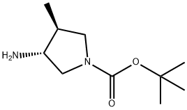 tert-butyl (3R,4S)-3-amino-4-methylpyrrolidine-1-carboxylate 구조식 이미지