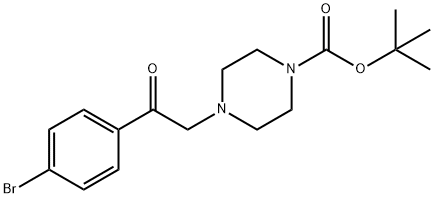 tert-Butyl 4-(2-(4-bromophenyl)-2-oxoethyl)piperazine-1-carboxylate 구조식 이미지