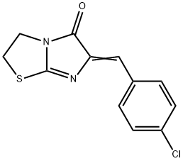 Imidazo(2,1-b)thiazol-5(6H)-one, 2,3-dihydro-6-((4-chlorophenyl)methyl ene)- 구조식 이미지