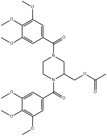 1,4-Bis(3,4,5-trimethoxybenzoyl)-2-piperazinemethanol acetate (ester) Structure