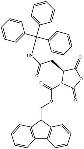 N-α-Fmoc-N-γ-trityl-L-asparagine N-carboxyanhydride 구조식 이미지
