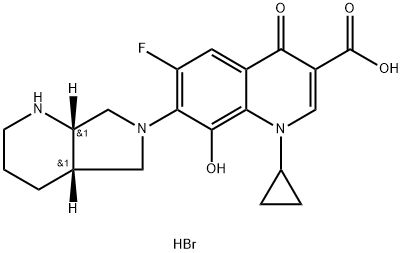 1-cyclopropyl-6-fluoro-8-hydroxy-4-oxo-7-((4aR,7aR)-tetrahydro-1H-pyrrolo[3,4-b]pyridin-6(2H,7H,7aH)-yl)-1,4-dihydroquinoline-3-carboxylic acid hydrobroMide 구조식 이미지