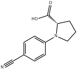 N-(4-시아노페닐)-L-프롤린 구조식 이미지