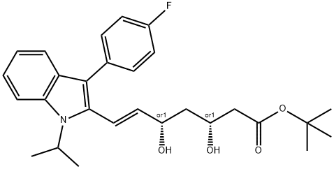 tert-Butyl (E)-3,5-dihydroxy-7-[3'-(4''-fluorophenyl)-1'-methylethyl-indol-2'-yl]-6-heptenoate Structure