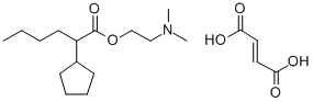 Cyclopentaneacetic acid, alpha-butyl-, 2-(dimethylamino)ethyl ester, ( E)-2-butenedioate (1:1) Structure