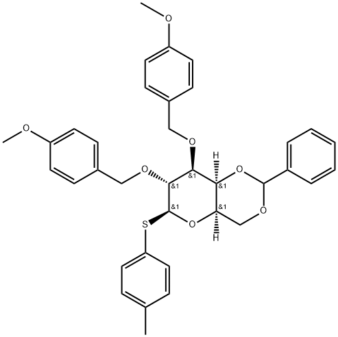 4-Methylphenyl 4,6-O-Benzylidene-2,3-di-O-(4-methoxybenzyl)--D-thiogalactopyranoside Structure