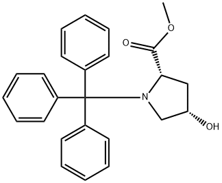 TRANS-4-HYDROXY-N-TRIPHENYLMETHYL-L-PROLINE METHYL ESTER 구조식 이미지