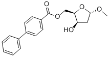 METHYL-2-DEOXY-5-O-(4-페닐벤조일)-ALPHA-D-THREO-PENTOFURANOSIDE 구조식 이미지