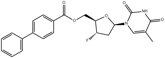 2'-DEOXY-3'-DEOXY-3'-FLUORO-5'-O-(4-PHENYLBENZOYL)-THYMIDINE Structure