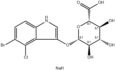 5-Bromo-4-chloro-3-indolyl-beta-D-glucuronide sodium salt 구조식 이미지
