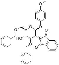 4-METHOXYPHENYL 3,6-DI-O-BENZYL-2-DEOXY-2-PHTHALIMIDO-BETA-D-GLUCOPYRANOSIDE Structure