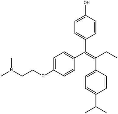 2-(4-(1-(4-hydroxyphenyl)-2-(4-isopropylphenyl)-1-butenyl)phenoxy)-N,N-dimethylethylamine Structure