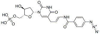 5-(N-(4-azidobenzoyl)-3-aminoallyl)deoxyuridine 5'-monophosphate Structure