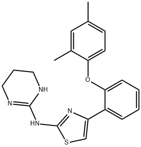 N-[4-[2-(2,4-dimethylphenoxy)phenyl]-1,3-thiazol-2-yl]-1,4,5,6-tetrahydropyrimidin-2-amine 구조식 이미지