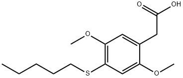 벤젠아세트산,2,5-디메톡시-4-(펜틸티오)- 구조식 이미지
