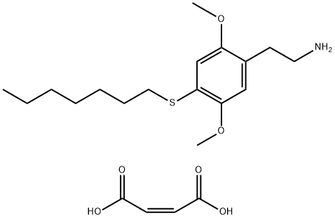 벤젠에탄아민,2,5-디메톡시-4-(헵틸티오)-,(Z)-2-부텐디오에이트(1:1) 구조식 이미지