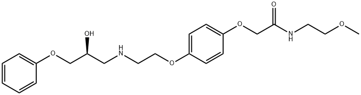 (S)-4-[2-HYDROXY-3-페녹시프로필아미노에톡시]-N-(2-메톡시에틸)페녹시아세트아미드염화물 구조식 이미지