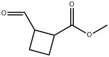 Cyclobutanecarboxylic acid, 2-formyl-, methyl ester (9CI) Structure