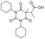 1,3-Dicyclohexyl-alpha,5-dimethyl-2,4,6-trioxohexahydro-5-pyrimidineac etic acid Structure