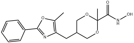 N-Hydroxy-2-Methyl-5-[(5-Methyl-2-phenyl-4-oxazolyl)Methyl]-1,3-dioxane-2-carboxaMide 구조식 이미지