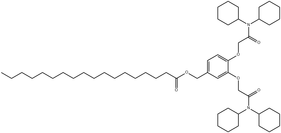 4-OCTADECANOYLOXYMETHYL-N,N,N',N'-TETRACYCLOHEXYL-1,2-PHENYLENEDIOXYDIACETAMIDE 구조식 이미지