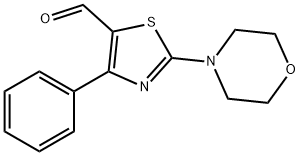 2-MORPHOLIN-4-YL-4-PHENYL-THIAZOLE-5-CARBALDEHYDE 구조식 이미지
