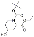 1,2-Piperidinedicarboxylic acid, 4-hydroxy-, 1-(1,1-diMethylethyl) 2-ethyl ester Structure