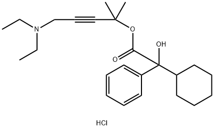 BENZENEACETIC ACID, ALPHA-CYCLOHEXYL-ALPHA-HYDROXY-, 4-(DIETHYLAMINO)-1,1-DIMETHYL-2-BUTYNYL ESTER, HYDROCHLORIDE Structure