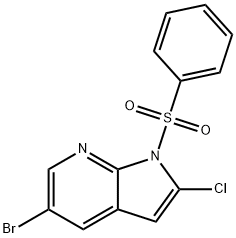 5-Bromo-2-chloro-1-(phenylsulfonyl)-1H-pyrrolo[2,3-b]pyridine Structure