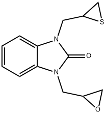 1,3-Dihydro-1-(oxiranylmethyl)-3-(thiiranylmethyl)-2H-benzimidazol-2-o ne 구조식 이미지