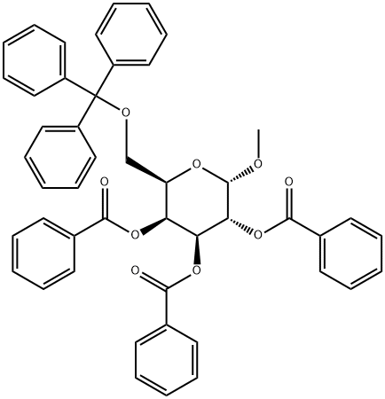 Methyl-6-O-trityl-2,3,4-tri-O-benzoyl-α-D-galactopyranoside Structure